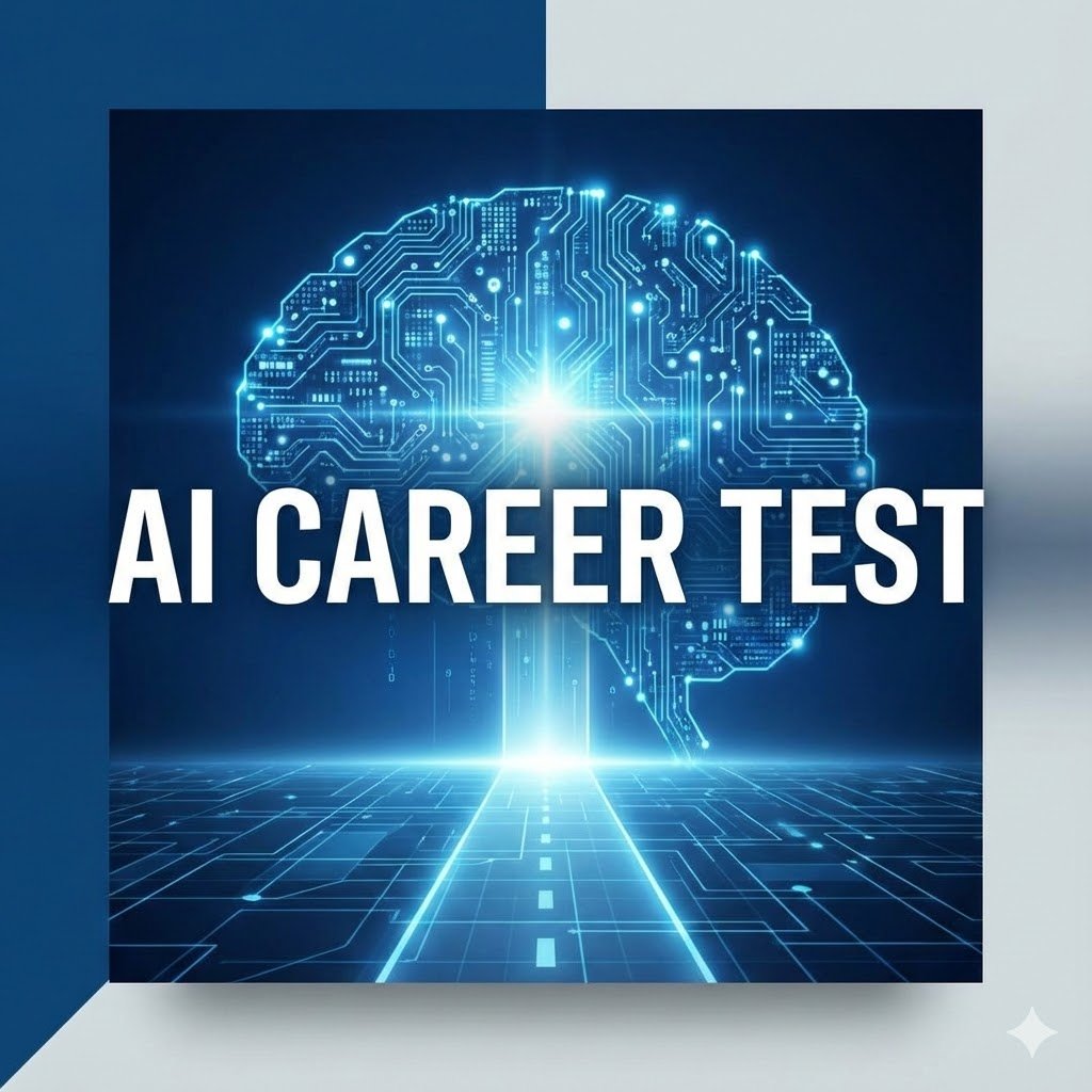 Arun Kumar Saxena’s AI-powered psychometric test for students and professionals in Lucknow, featuring a digital brain and clear career path illustration.