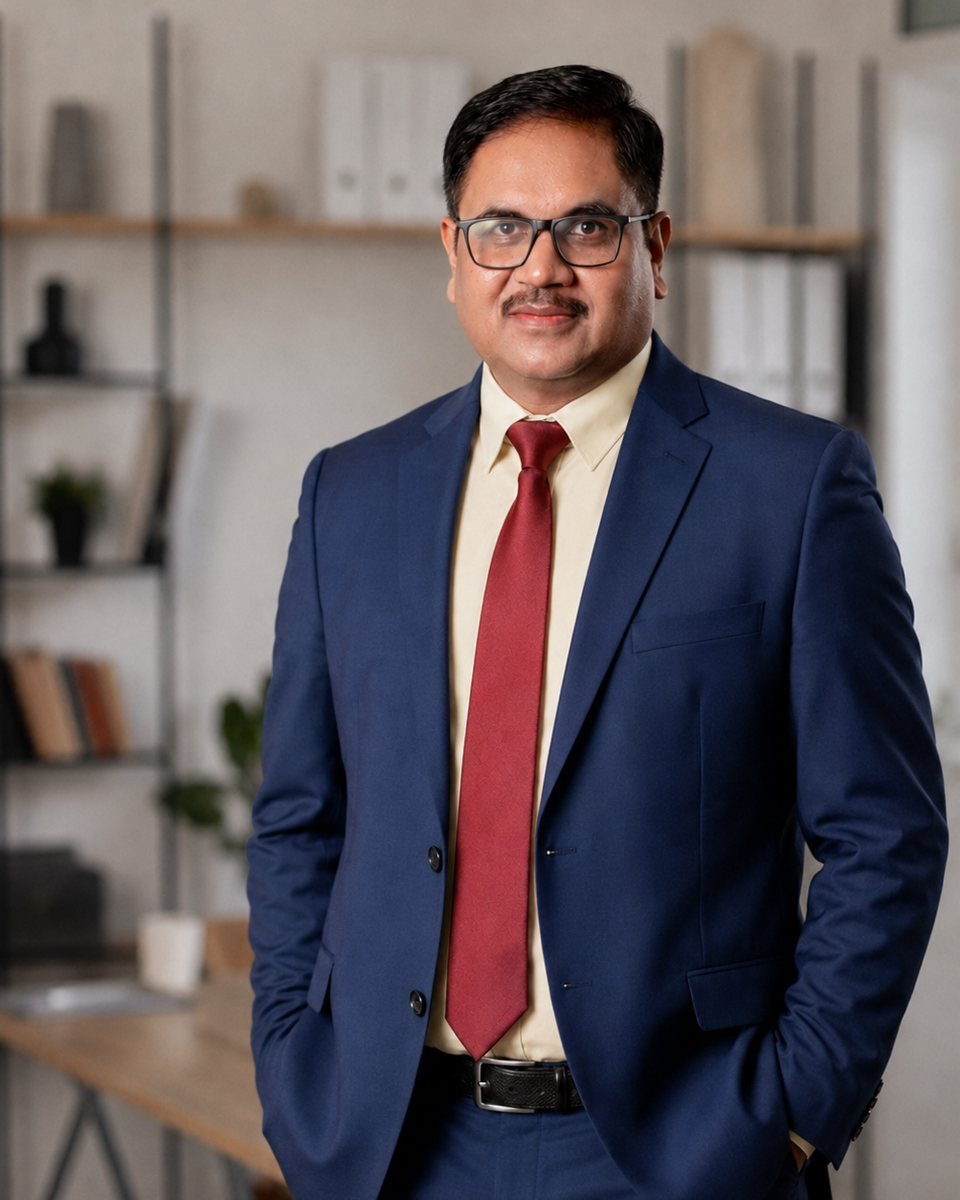 Arun Kumar Saxena, Certified Advanced Career Coach and founder of MINDSCAN, standing in his office