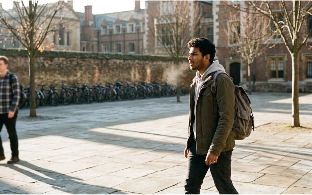 An Indian engineering student on a European university campus, a growing option for study abroad after 12th