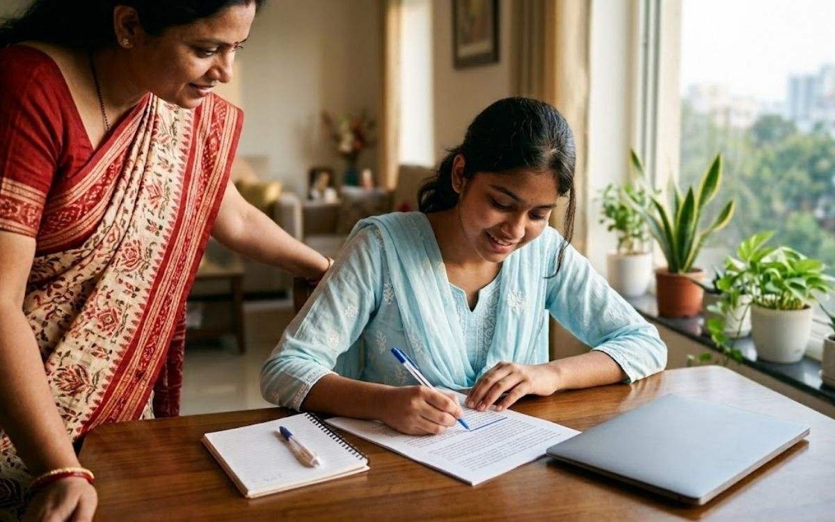 A Class 12 student and her mother planning next steps after online career counselling in Bhubaneswar