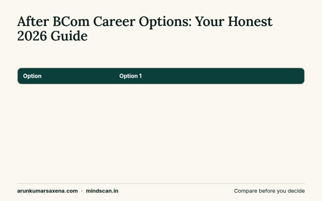 After BCom Career Options: comparison